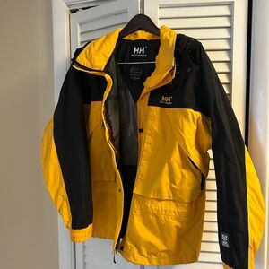 Helly Hansen  Bright Yellow and Black Raincoat $85